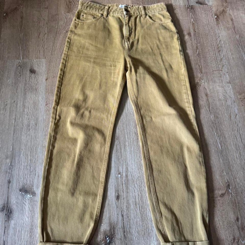 Chloe Stora Mustard Yellow Straight‎ Leg Pants Size 38